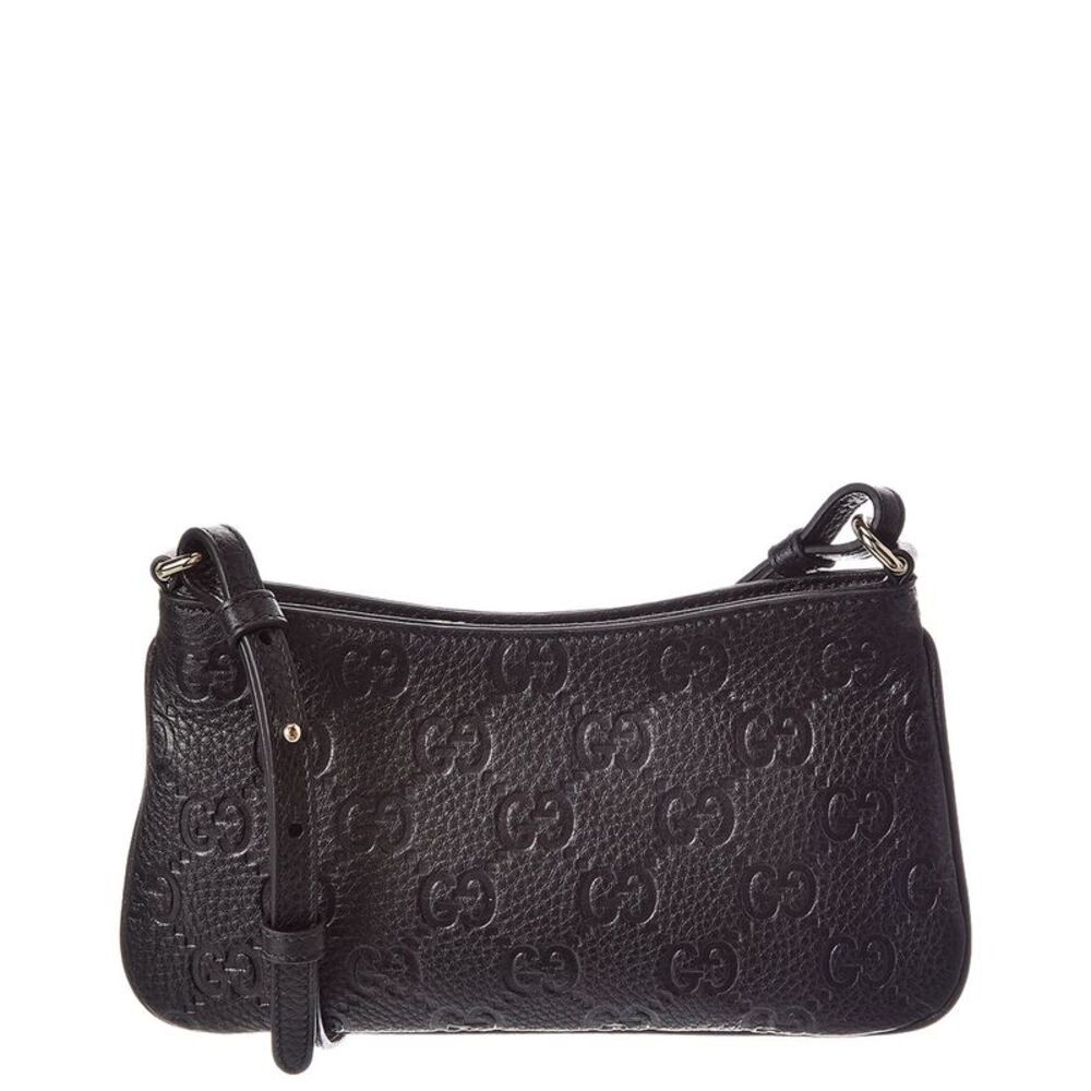 Gucci Gg Emblem Super Mini Leather Shoulder Bag
